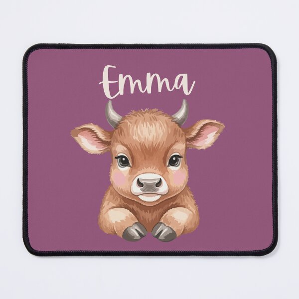 Item preview, Emma Personalized Cute Cow Cartoon Bold Purple designed and sold by ZoesPlace.