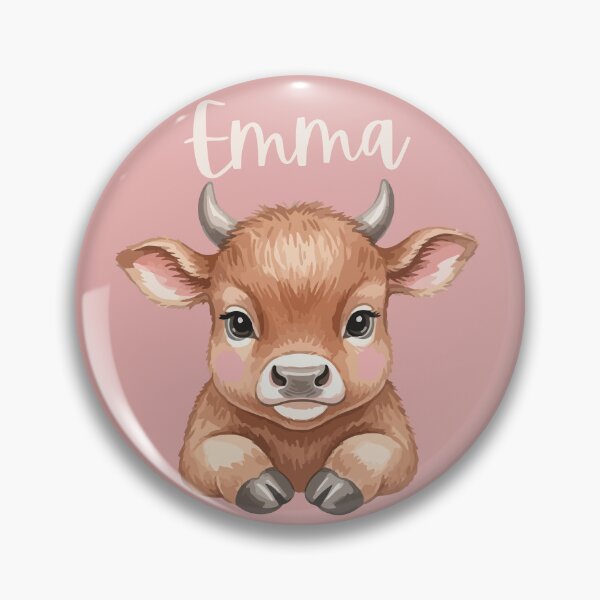 Item preview, Emma Personalized Cute Cow Cartoon Pretty Pink designed and sold by ZoesPlace.