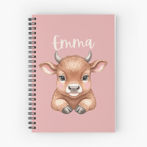 Item preview, Emma Personalized Cute Cow Cartoon Pretty Pink designed and sold by ZoesPlace.