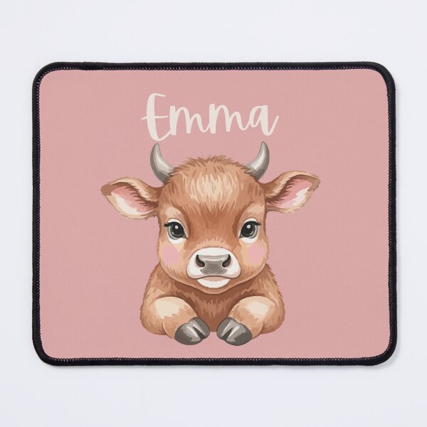 Item preview, Emma Personalized Cute Cow Cartoon Pretty Pink designed and sold by ZoesPlace.