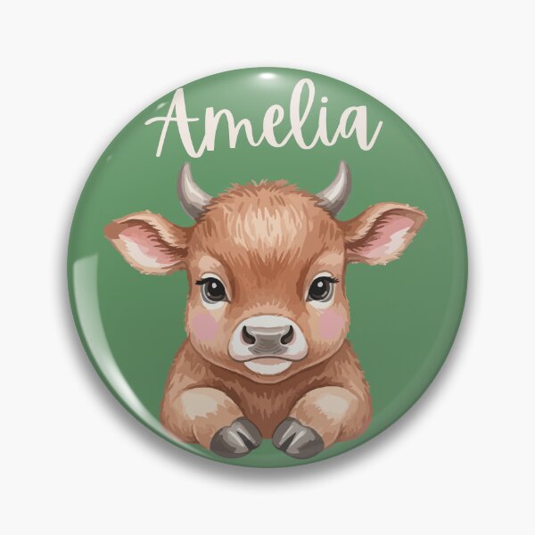 Item preview, Amelia Personalized Cute Cow Cartoon Bold Green designed and sold by ZoesPlace.