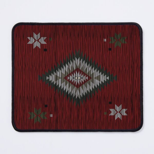 Item preview, Western style carpet and area rug design in rich red tones, inspired by cowboy culture and Southwestern aesthetics. designed and sold by Line-Aura.