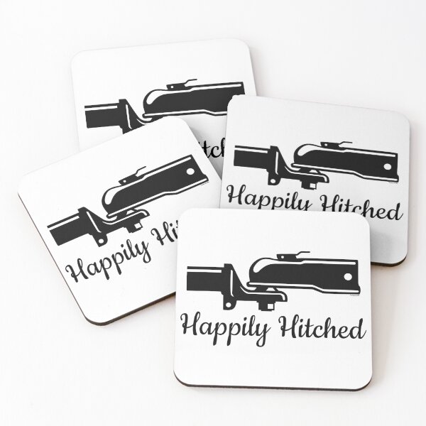 Item preview, Happily Hitched - Trailer Love & Marriage Vibes designed and sold by Automotive Art by Greg.