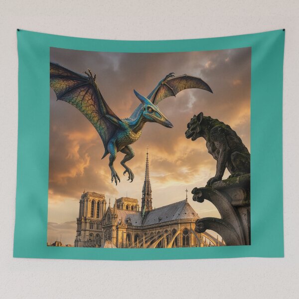 Item preview, Pterodactyl Meets Gargoyle at Notre Dame designed and sold by Tridentulus.
