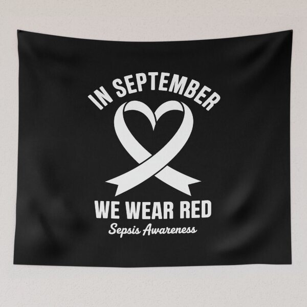 Item preview, Heart In September We Wear Red Sepsis Awareness Ribbon designed and sold by repconomArt.