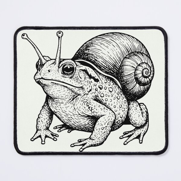 Item preview, Snail Toad Hybrid Illustration – Vintage Black & White Anatomical Style Creature Art designed and sold by Pickled Poppies .