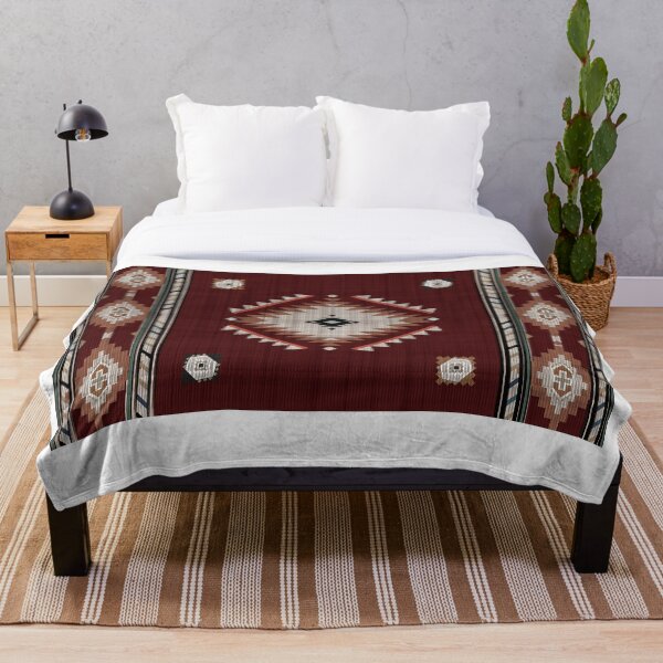 Item preview, Western style carpet and area rug design in rich red tones, inspired by cowboy culture and Southwestern aesthetics designed and sold by Line-Aura.