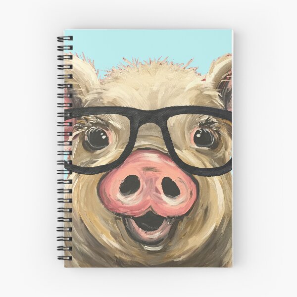 Item preview, Cute Pig Art, Pig with Glasses designed and sold by leekellerart.