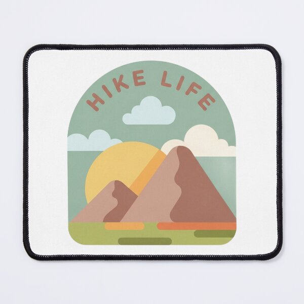 Item preview, Hiking trail sign with a stylized mountain range and sunrise designed and sold by VerizalShop.