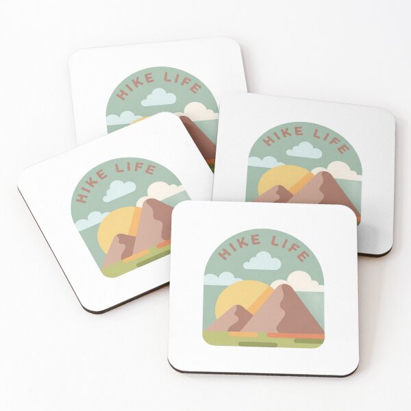 Item preview, Hiking trail sign with a stylized mountain range and sunrise designed and sold by VerizalShop.