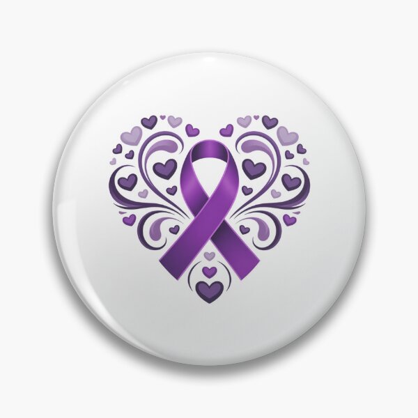 Item preview, Purple Ribbon Heart Pancreatic Cancer Awareness designed and sold by EllenJast.