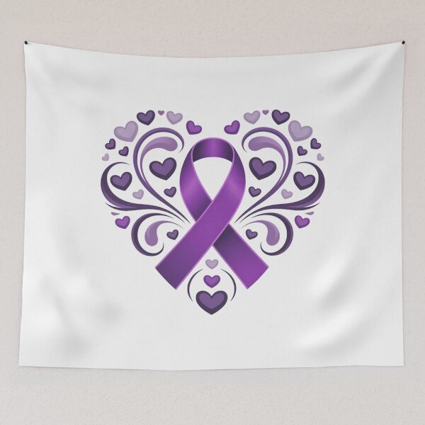 Item preview, Purple Ribbon Heart Pancreatic Cancer Awareness designed and sold by EllenJast.