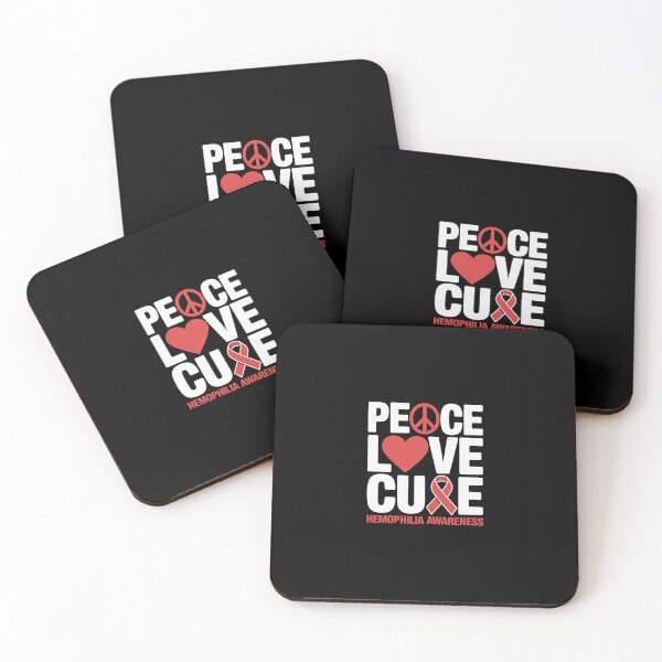 Item preview, Hemophilia Awareness Peace Love Cure Bleeding Red Ribbon designed and sold by Rrettgison.