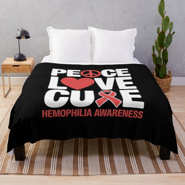 Item preview, Hemophilia Awareness Peace Love Cure Bleeding Red Ribbon designed and sold by Rrettgison.