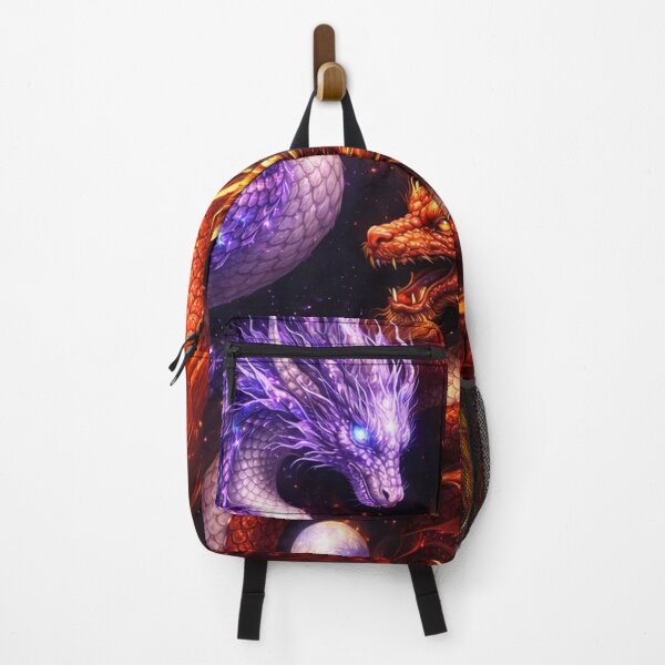 Item preview, Yin Yang Dragons – Purple Mystic & Red Chinese Dragon Balance Art designed and sold by Fuskiss.