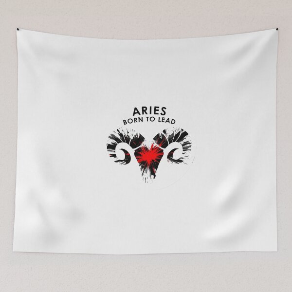 Item preview, Aries Fire – Born to Lead Sticker Sumi-e Ukiyo-e Watersplash ink Art designed and sold by blacksealstudio.