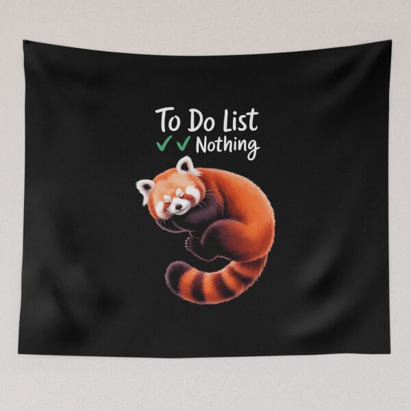 Item preview, Red panda cute lazy animal To do list designed and sold by IdunayaStore.