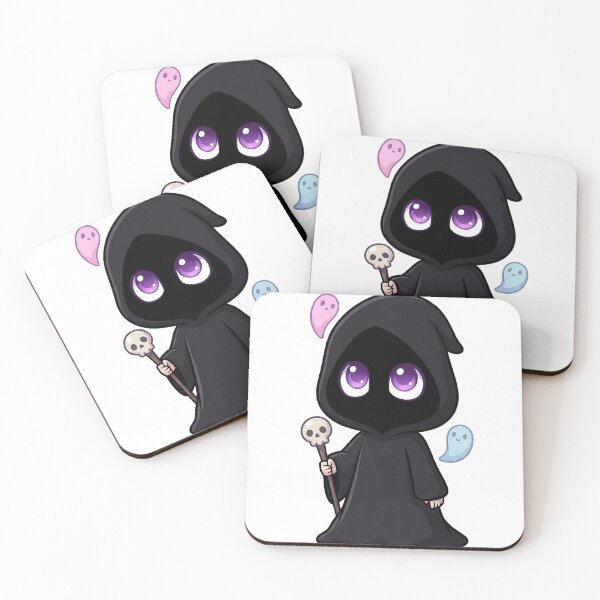 Item preview, Nix the Baby Necromancer: Cute Chibi Reaper with Ghost Friends (Pastel Goth) designed and sold by ColorTheoryLab.