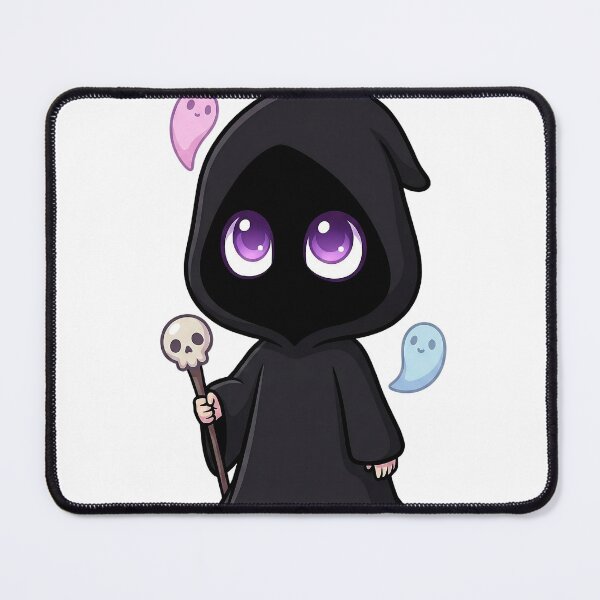 Item preview, Nix the Baby Necromancer: Cute Chibi Reaper with Ghost Friends (Pastel Goth) designed and sold by ColorTheoryLab.
