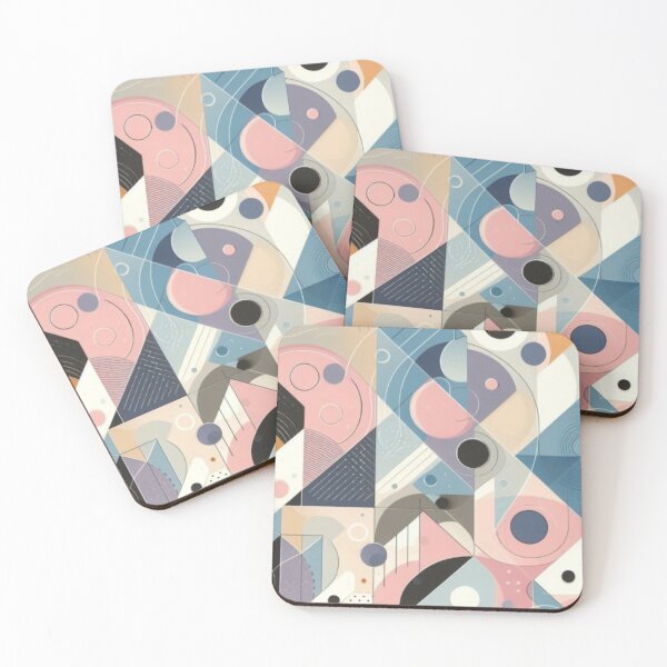 Item preview, Abstract geometric art in modern pastel shades designed and sold by miamoonedits.