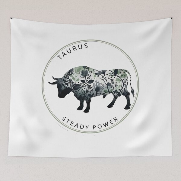 Item preview, Taurus Earth – Steady Power Sticker Sumi-e Ukiyo-e Watersplash ink Art designed and sold by blacksealstudio.