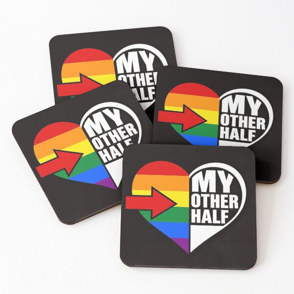 Item preview, My Other Half Gay Couple Rainbow Flag Pride LGBTQ designed and sold by RONALPARAD.