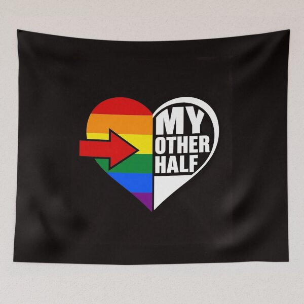 Item preview, My Other Half Gay Couple Rainbow Flag Pride LGBTQ designed and sold by RONALPARAD.