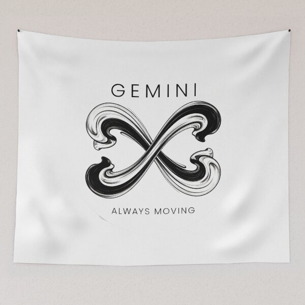 Item preview, Gemini Zodiac – Always Moving Sticker Sumi-e Ukiyo-e Watersplash ink Art designed and sold by blacksealstudio.