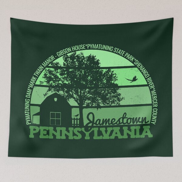 Item preview, Jamestown Pennsylvania Sunset Retro Vintage Local Pride Logo designed and sold by CRHPOD20.