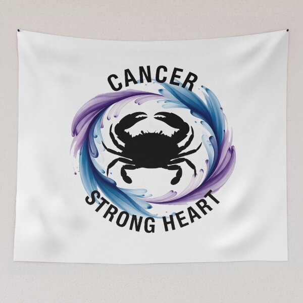 Item preview, Cancer Zodiac – Strong Heart Sticker Sumi-e Ukiyo-e Watersplash ink Art designed and sold by blacksealstudio.