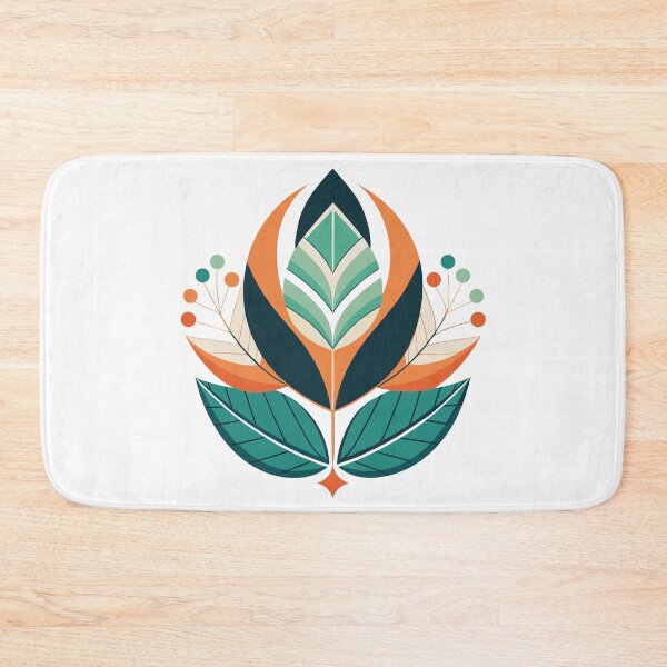 Item preview, Leaf Nordic  Geometric Folk Art Leaf Design designed and sold by Jirada.