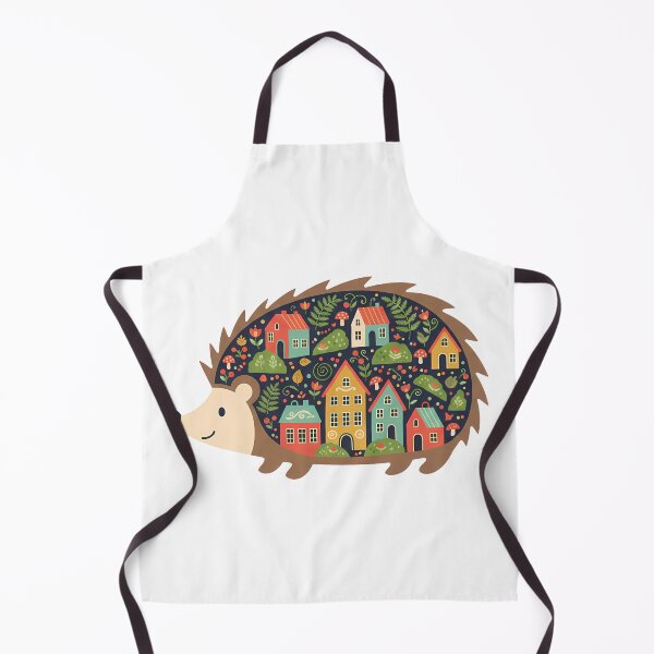 Item preview, Hedgehog Silhouette with Visby Townscape – Scandinavian Folk Art Gift Design by heidiannemorris © designed and sold by FOLK ART FUSION by heidiannemorris.