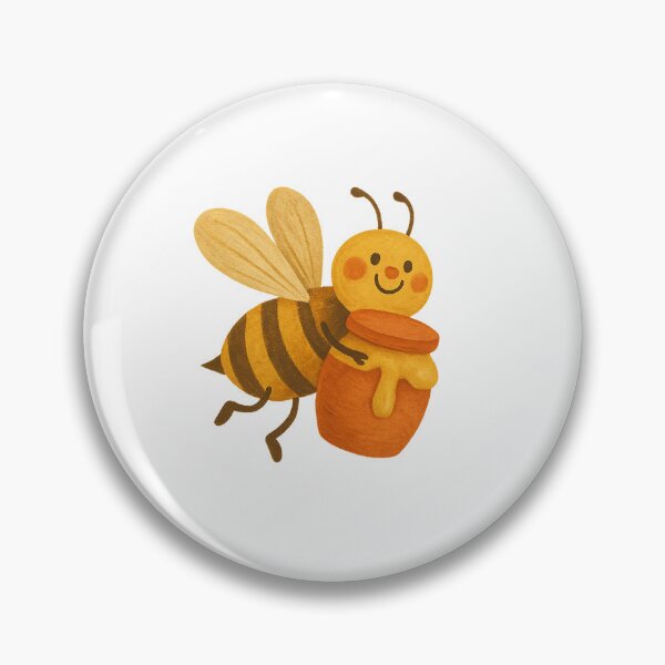 Item preview, Cute Smiling Bee Carrying Honey Jar designed and sold by chromatalove.