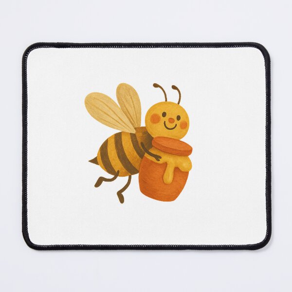 Item preview, Cute Smiling Bee Carrying Honey Jar designed and sold by chromatalove.