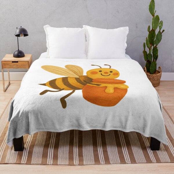 Item preview, Cute Smiling Bee Carrying Honey Jar designed and sold by chromatalove.