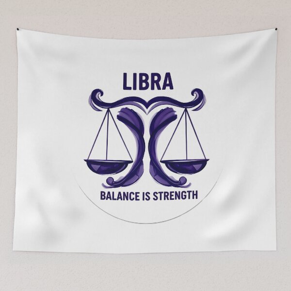 Item preview, Libra Zodiac – Balance Is Strength Sticker Sumi-e Ukiyo-e Watersplash ink Art designed and sold by blacksealstudio.