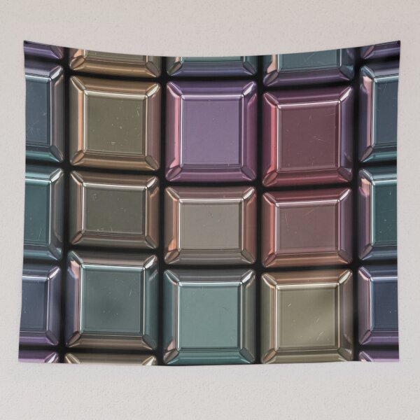 Item preview, Metallic Pastel Tile Grid designed and sold by Kaleidoscope Print.