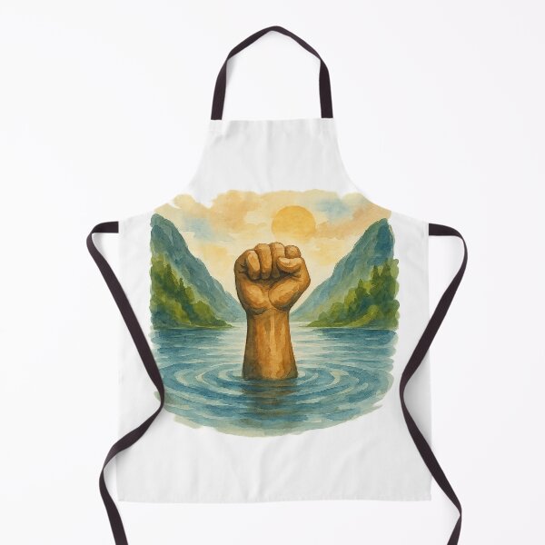 Item preview, Powerful Fist Rising from Water in Nature Scene designed and sold by chromatalove.