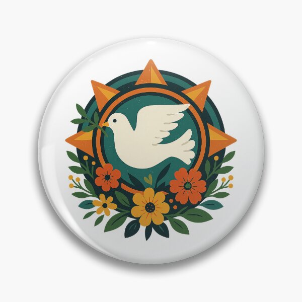 Item preview, Peace Dove Surrounded by Sun and Flowers designed and sold by chromatalove.