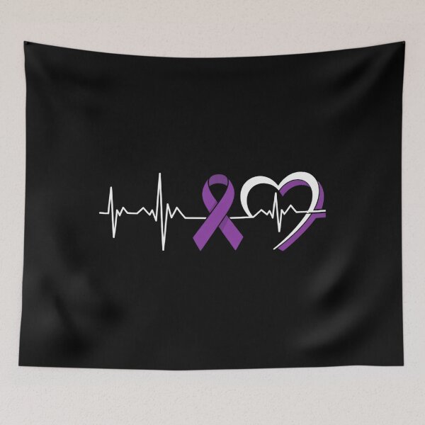 Item preview, Heartbeat Thymoma Cancer Warrior Awareness Purple Ribbon designed and sold by RonnasJackson.