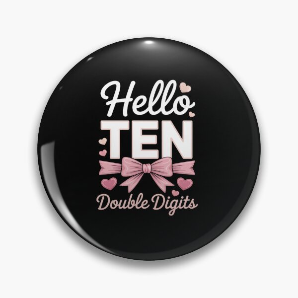Item preview, Hello Ten Double Digits Cute Coquette Bow 10th Birthday Girl designed and sold by RonnasJackson.