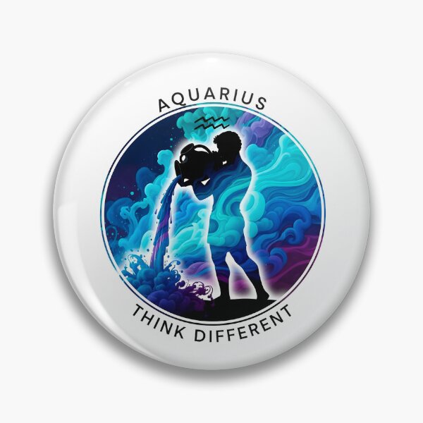 Item preview, Aquarius Air – Think Different Sticker Sumi-e Ukiyo-e Watersplash ink Art designed and sold by blacksealstudio.
