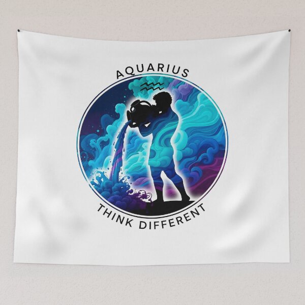 Item preview, Aquarius Air – Think Different Sticker Sumi-e Ukiyo-e Watersplash ink Art designed and sold by blacksealstudio.