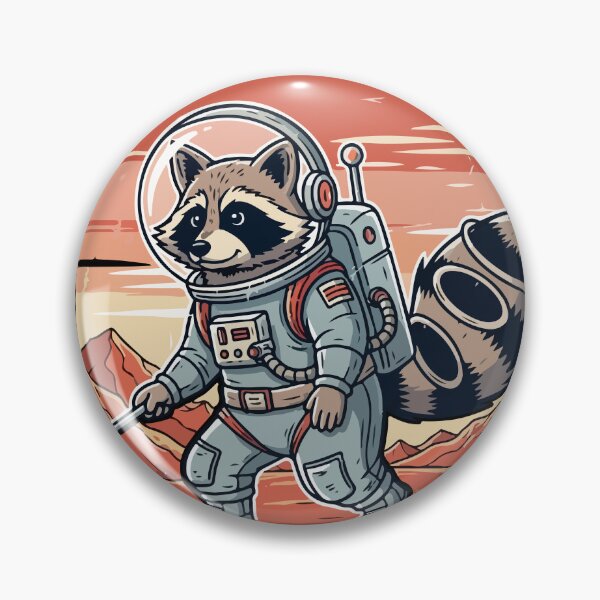 Item preview, Retro Raccoon Astronaut Metal Detecting on Mars designed and sold by Maesa Studio.
