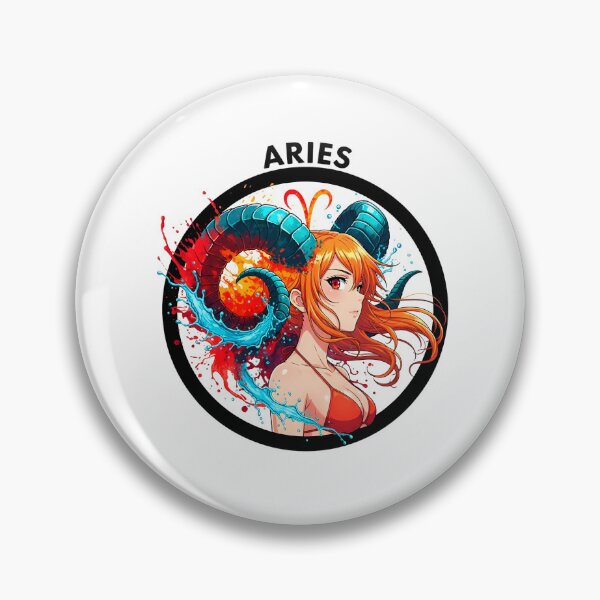 Item preview, Aries Anime Zodiac Girl – Fire Sign Aesthetic Art Sumi-e Ukiyo-e Watersplash ink Art designed and sold by blacksealstudio.
