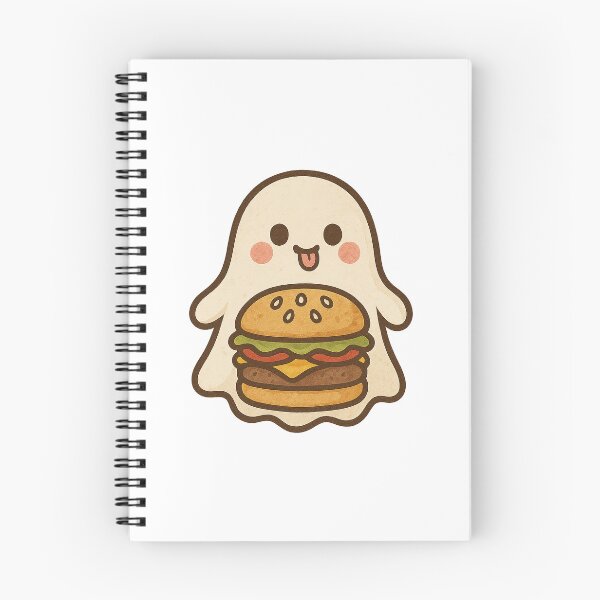 Item preview, Cute Ghost with a Juicy Cheeseburger designed and sold by chromatalove.