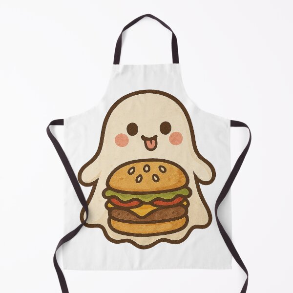 Item preview, Cute Ghost with a Juicy Cheeseburger designed and sold by chromatalove.