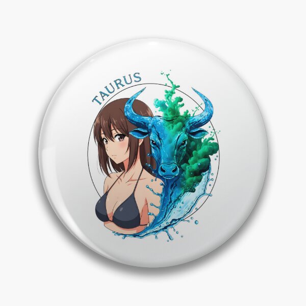 Item preview, Taurus Anime Zodiac Girl – Earth Sign Elegant Aesthetic Art Sumi-e Ukiyo-e Watersplash ink Art designed and sold by blacksealstudio.