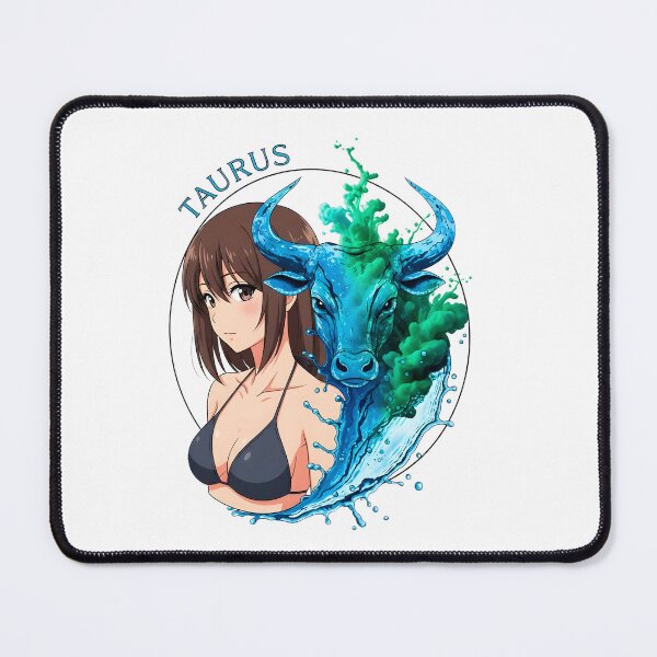 Item preview, Taurus Anime Zodiac Girl – Earth Sign Elegant Aesthetic Art Sumi-e Ukiyo-e Watersplash ink Art designed and sold by blacksealstudio.