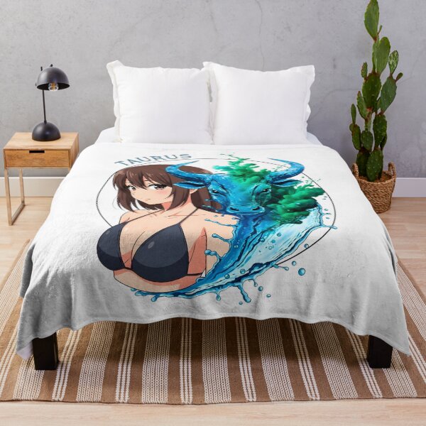 Item preview, Taurus Anime Zodiac Girl – Earth Sign Elegant Aesthetic Art Sumi-e Ukiyo-e Watersplash ink Art designed and sold by blacksealstudio.